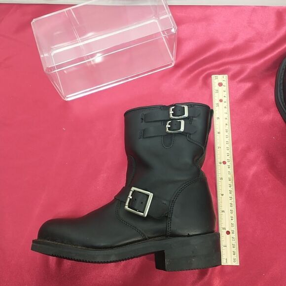 River Road Womens SZ 7 Twin Buckle Motorcycle Boots. Condition is Pre-owned - Picture 7 of 8